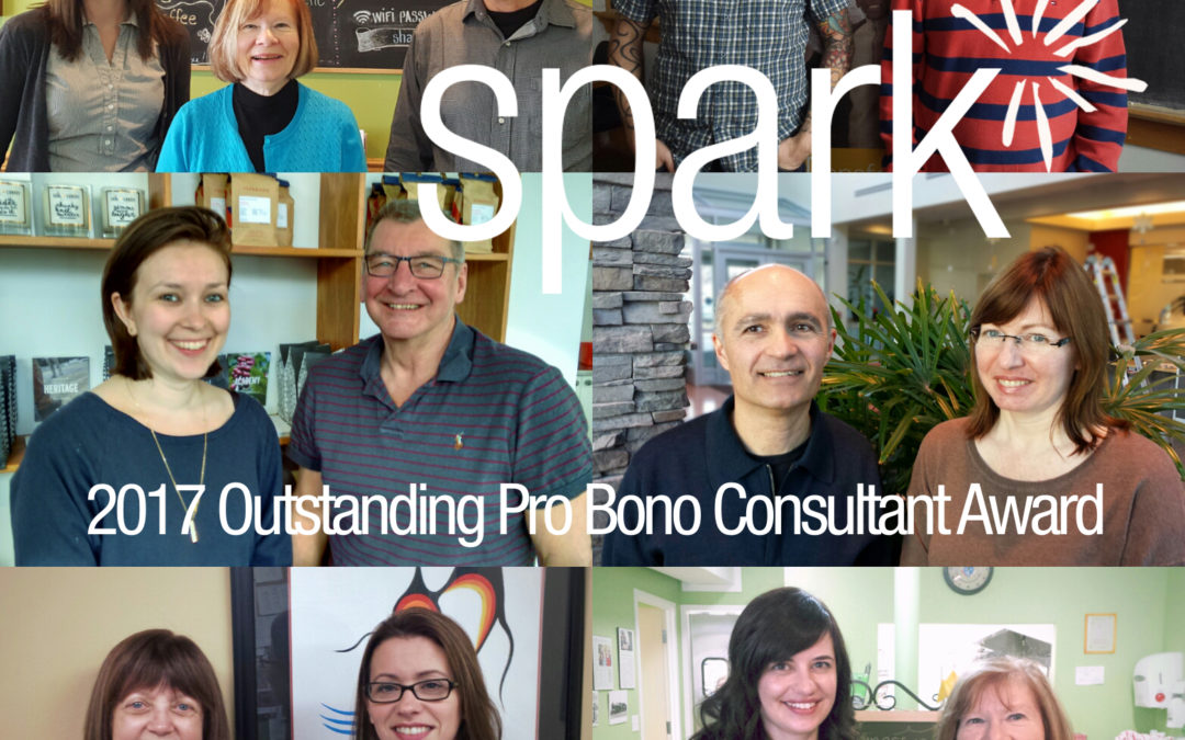 And the nominees for the Spark Outstanding Pro Bono Consultant are…